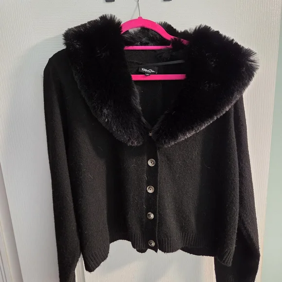 Torrid Retro Chic Removable Faux Fur Trim Cardigan- Size 2x - Picture 7 of 13